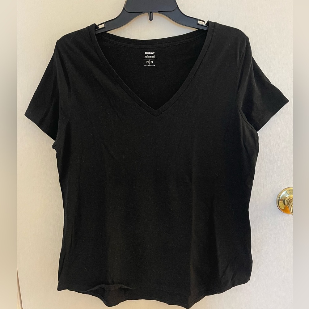 Old Navy Black V-Neck Short Sleeve Tee